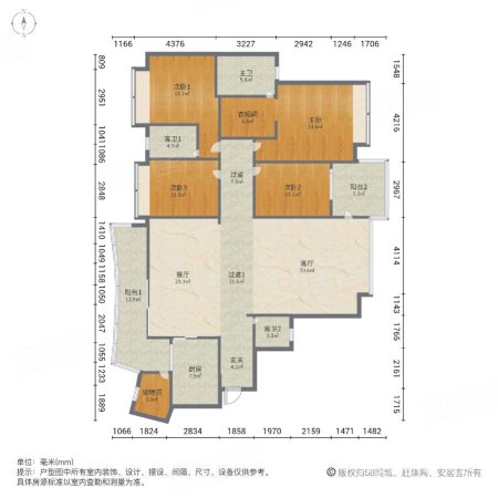 南湖半岛花园4室2厅3卫216㎡南838万