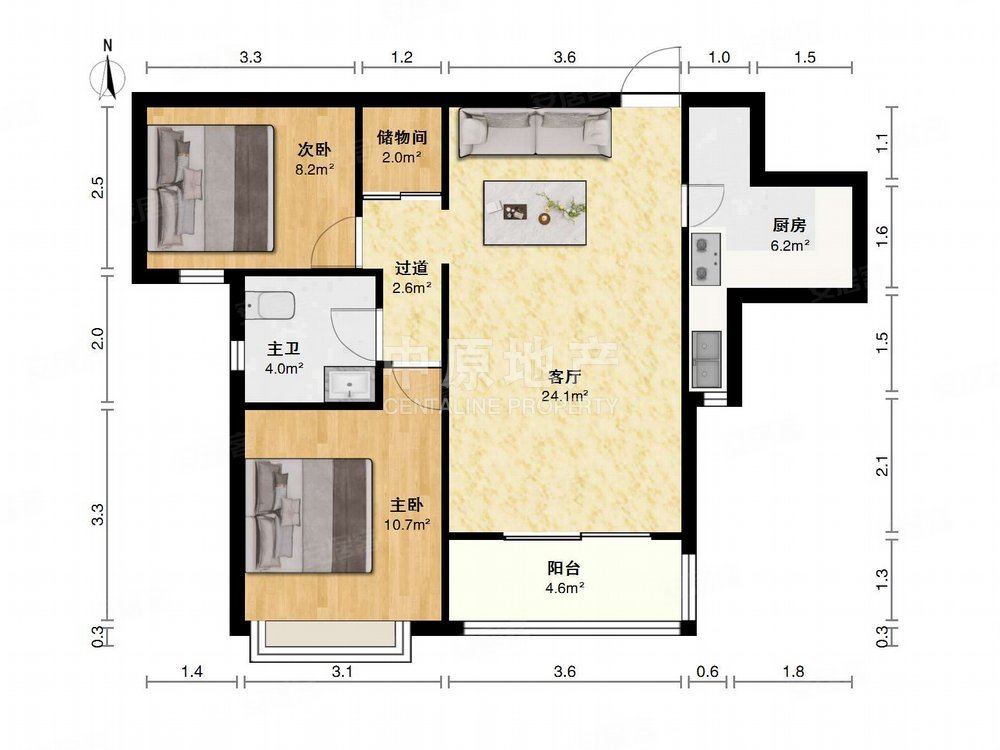 汇丽花园2室2厅1卫95.15㎡南800万