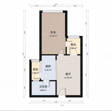 珠江新岸公寓1室1厅1卫48.18㎡东北165万