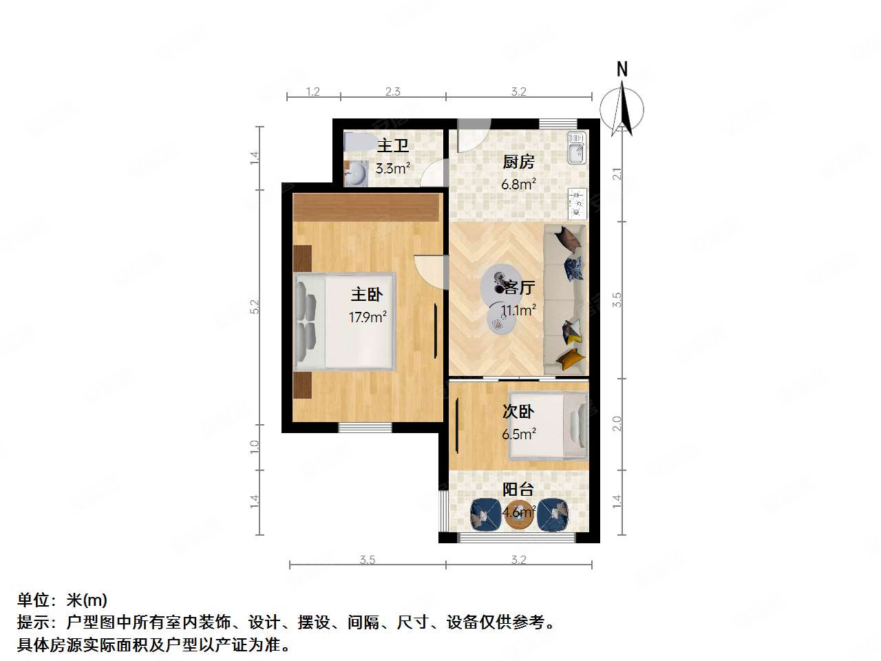 长桥三村2室1厅1卫59.74㎡南298万