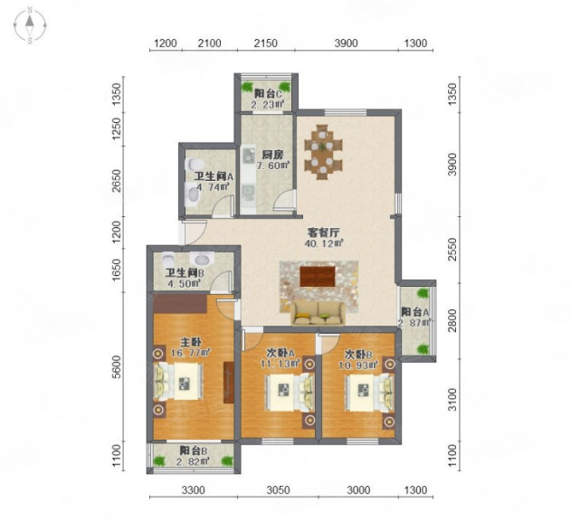 书香园(南开)3室2厅2卫122㎡南北828万