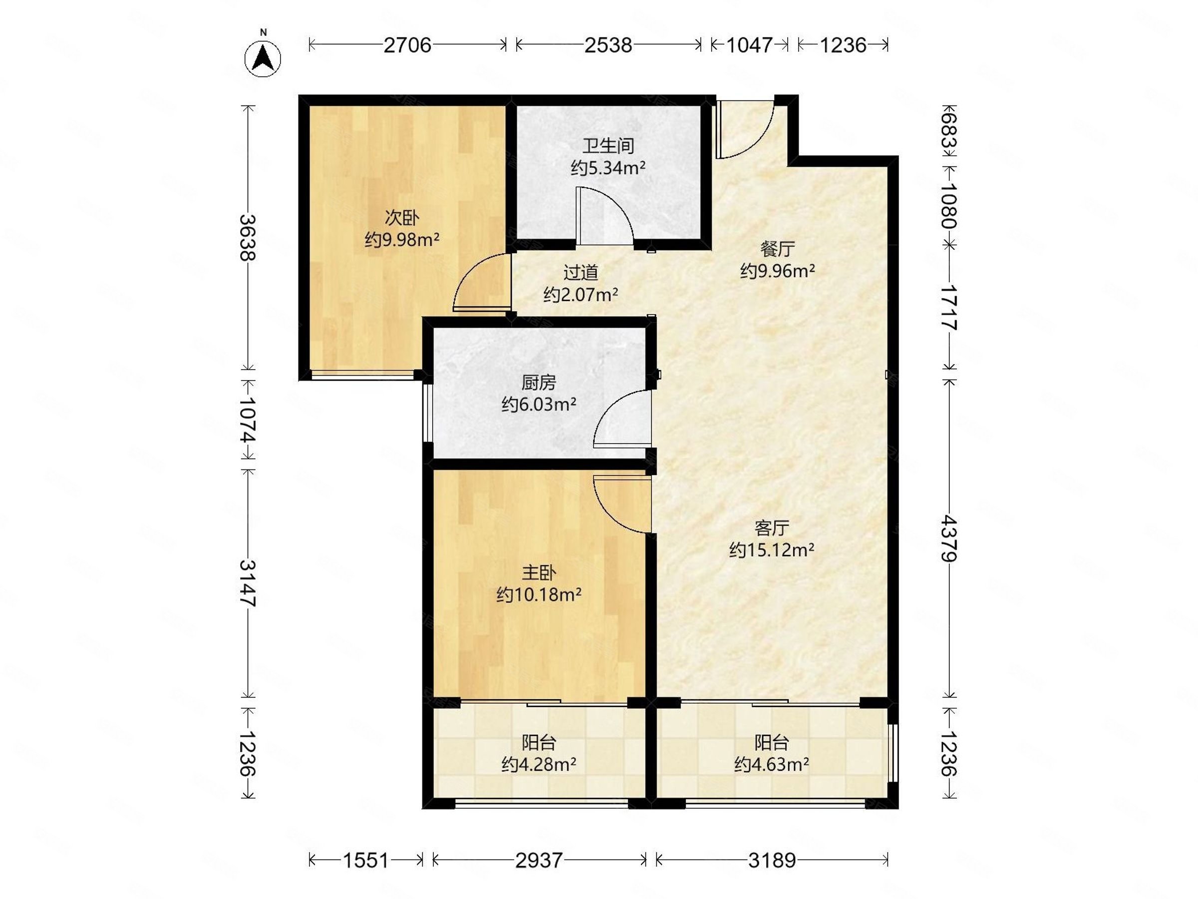 保利花园f区蔷薇园面积92002室2厅1卫