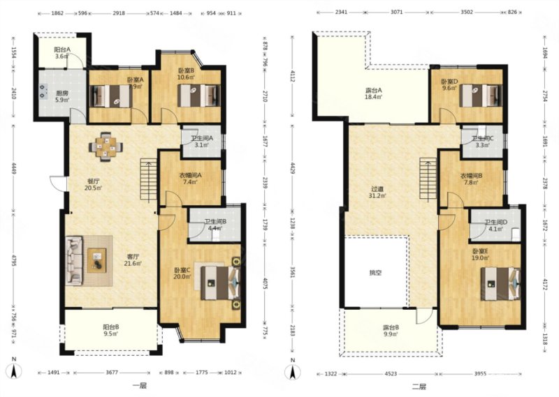 西江路电梯楼中楼洋房6房4卫凤起新都带大露台 八中6字头单价