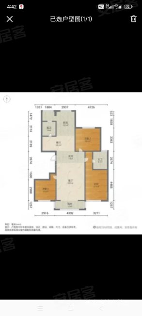 鑫通御园3室2厅1卫130㎡南北105万