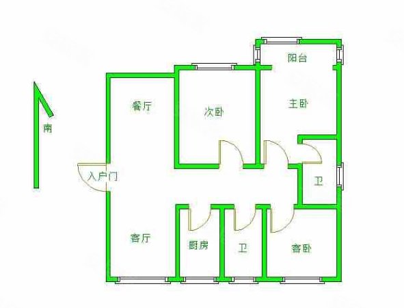 金凤地产金域首府3室2厅2卫124㎡南北88万