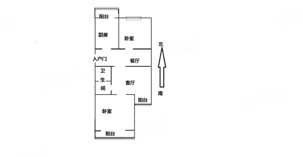 海怡庄园(西区)2室2厅1卫88.05㎡南北130万