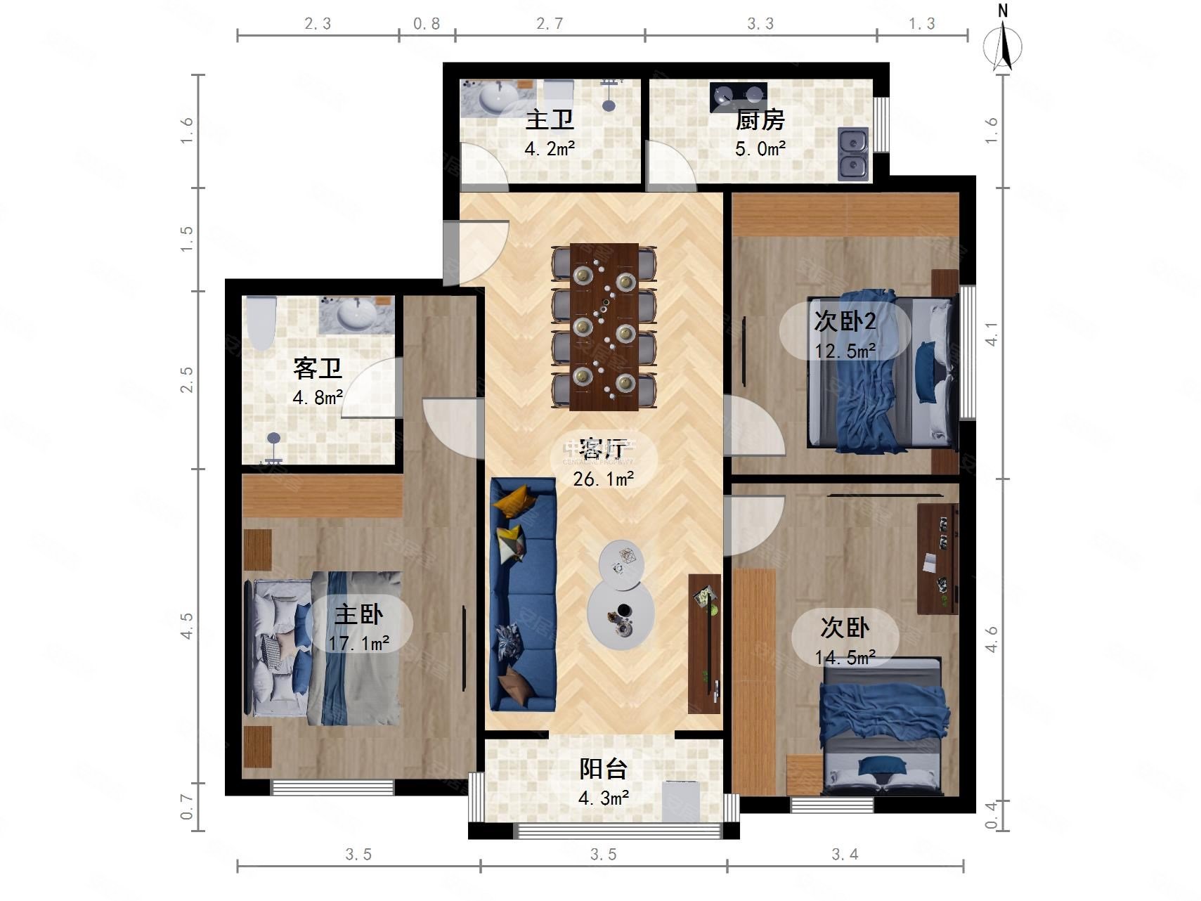 音乐街必看大三室丰盛园通透采光好电梯房诚意出售