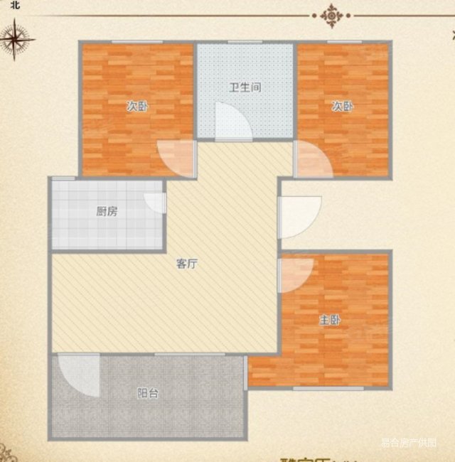 北街家园(八区)3室2厅1卫115.24㎡南北470万