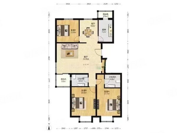 北京通州次渠次渠嘉园二区次渠南向京东总部旁卧室带阳台现房出租,包