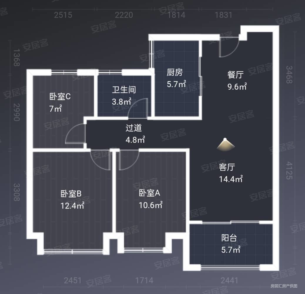 中南熙悦天玺精装南北通透三向阳中央空调地暖新风系统