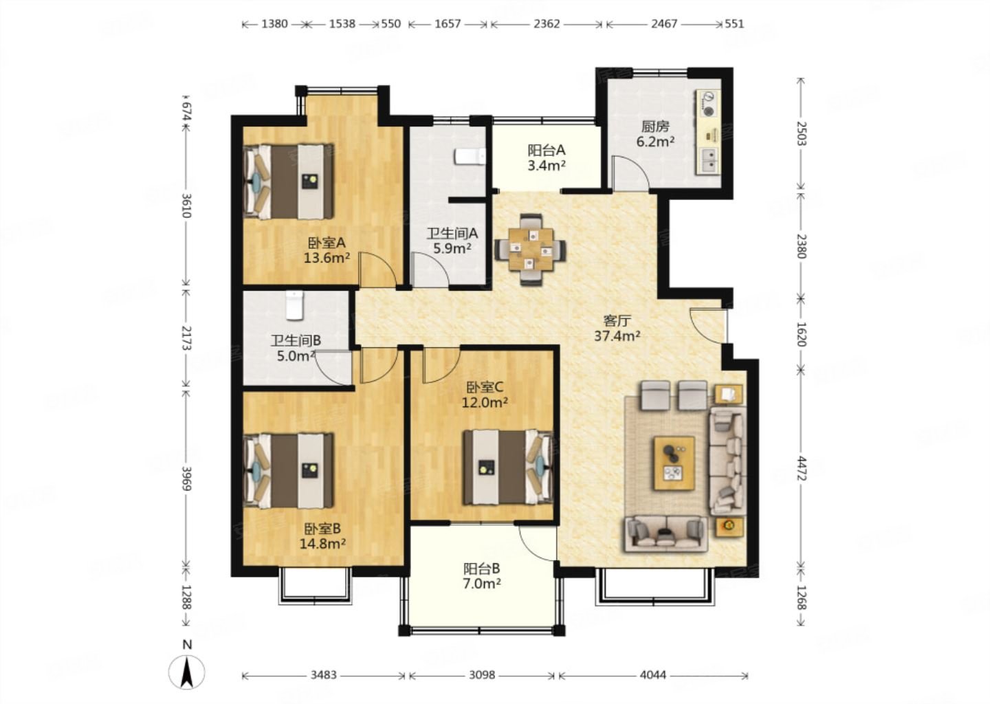 圭塘站双地铁口电梯两梯两户嘉盛华庭商圈成熟满五