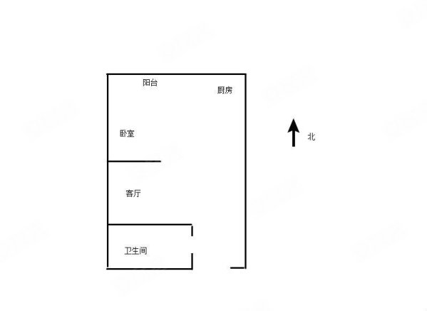 天伦金三角SOHO公寓1室1厅1卫52㎡南北33.8万