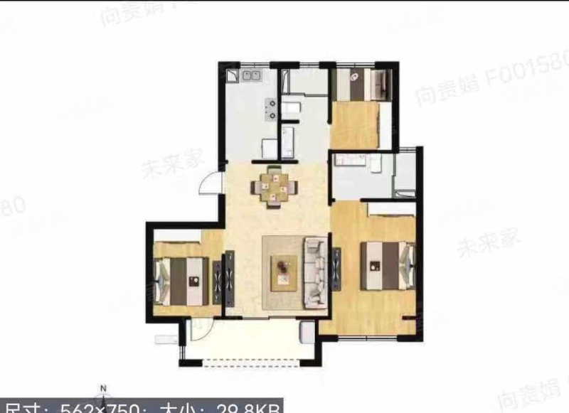 大华锦绣四季3室2厅2卫99㎡南北400万