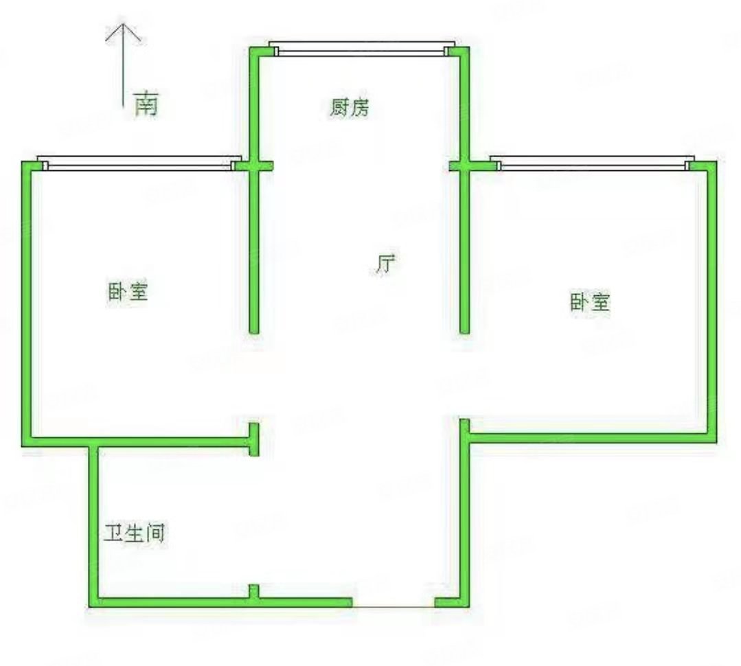 腾龙小区2室2厅1卫73.88㎡南北35.8万