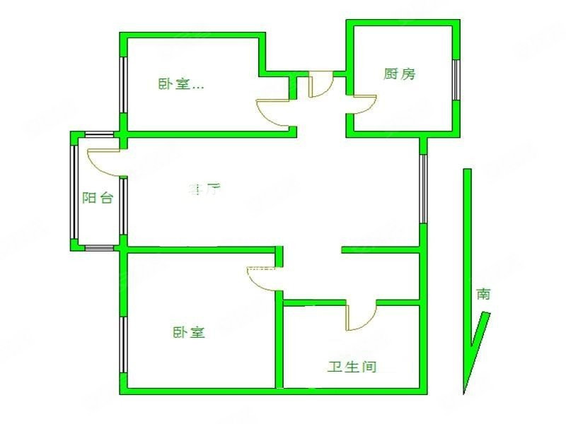 长阳半岛3号院2室2厅1卫85.65㎡南北301万