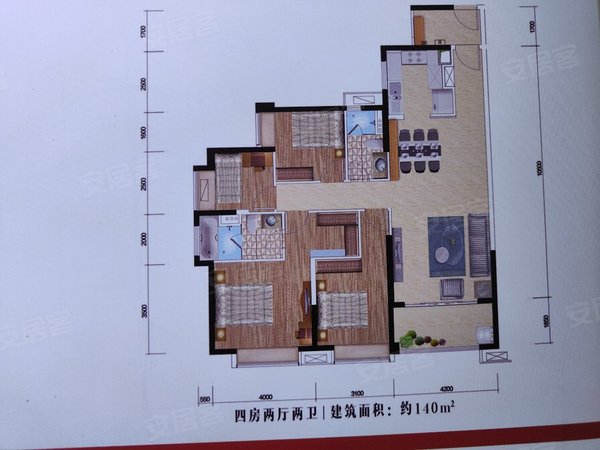 【多图】时代水岸二期,佛山租房,时代水岸二期 4室2厅2卫 精装修 141