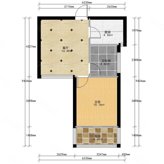 红馥里 一房毛坯 高楼层视野 临地铁 医疗配套成熟 价格可谈