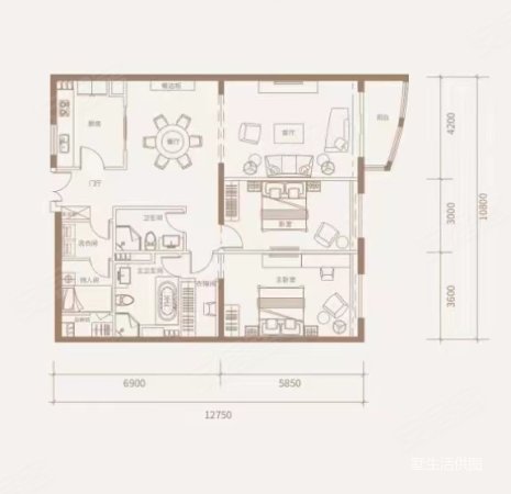 福景苑4室2厅3卫120㎡南北860万