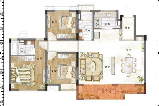 绿地国际博览城云玺3室2厅2卫112㎡南北155万