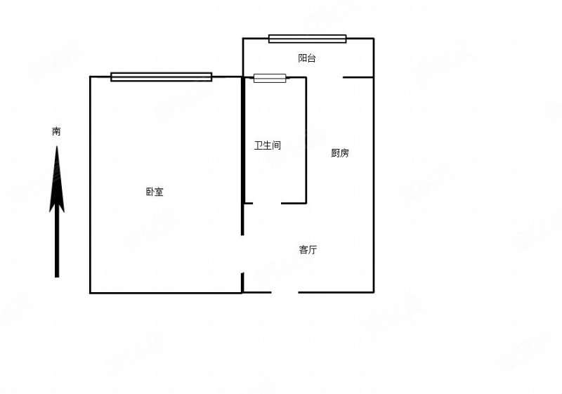 原冰里1室1厅1卫40㎡南86万