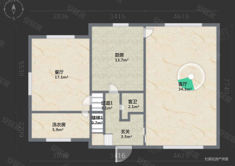 百合花园4室2厅3卫161.44㎡南1660万