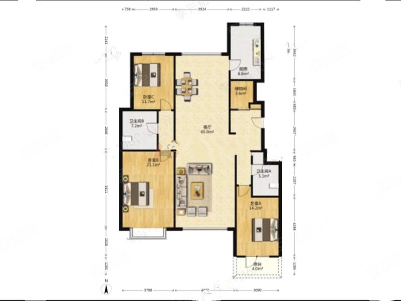 中粮隆玺世家电梯洋房有阳台中间楼层不把不临
