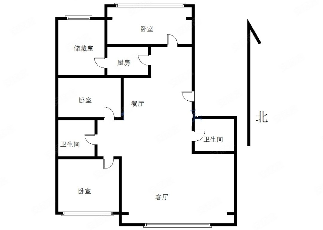 紫腾花园3室2厅2卫117.54㎡南北69.5万