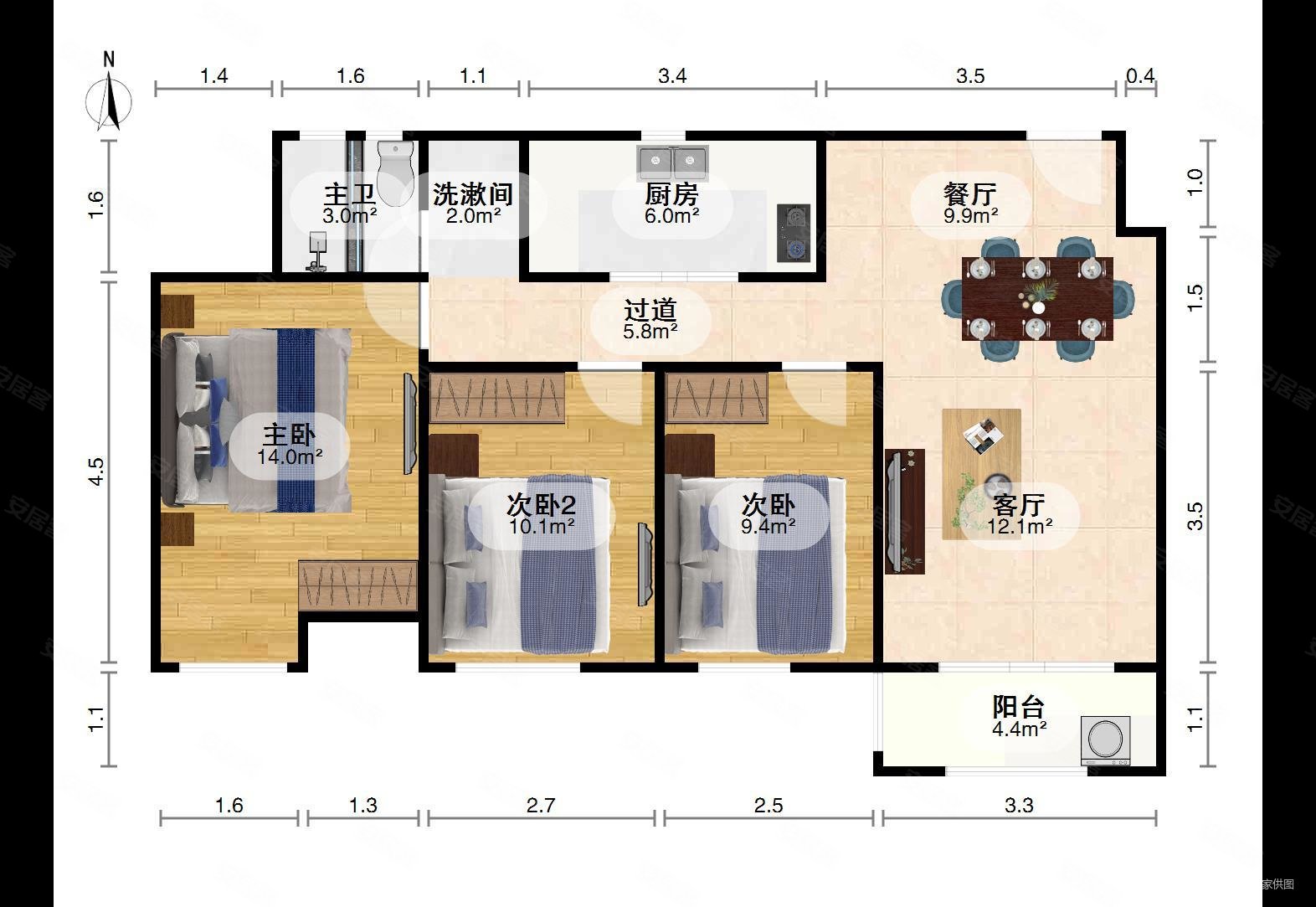 光谷关山 软件园商圈金地格林东郡精装三房四开间朝南 诚售,金地格林