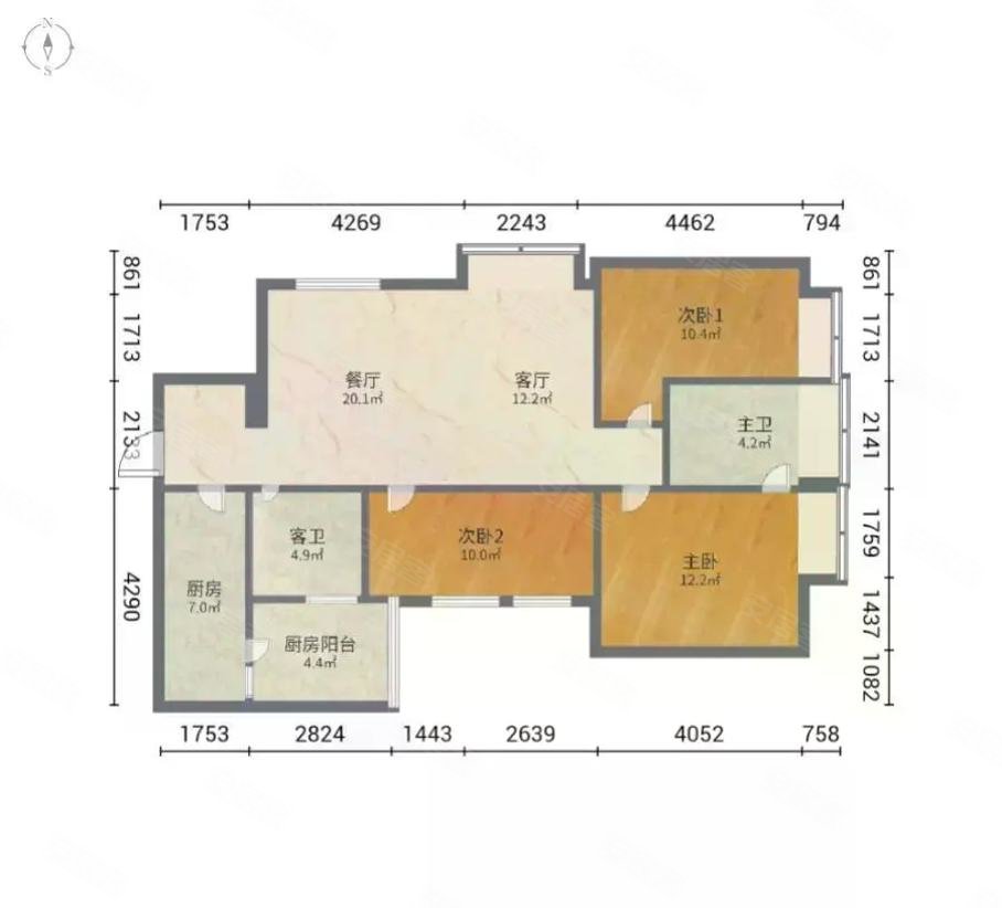 业主诚售14o(w) 高层 可按揭,金地天府城二手房,175万,3室2厅,2卫,94.