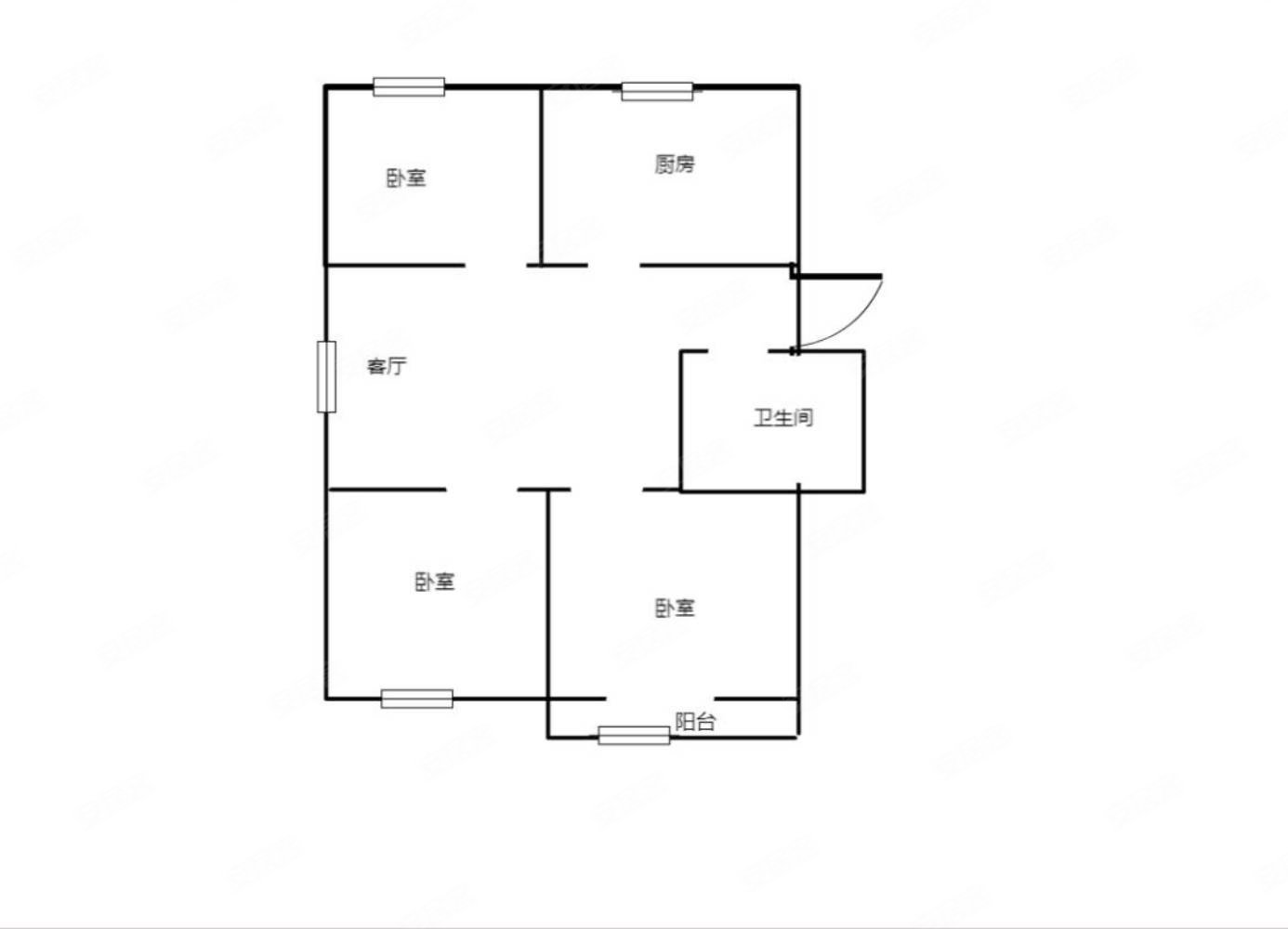 英才苑南区3室1厅1卫90.8㎡南北38万