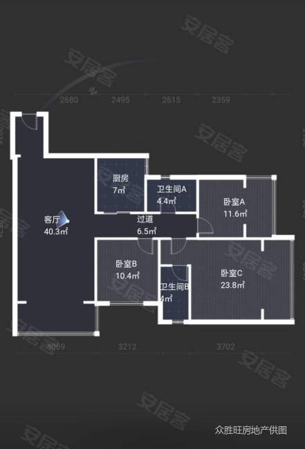 睿力上城3室2厅2卫129.13㎡南北180万