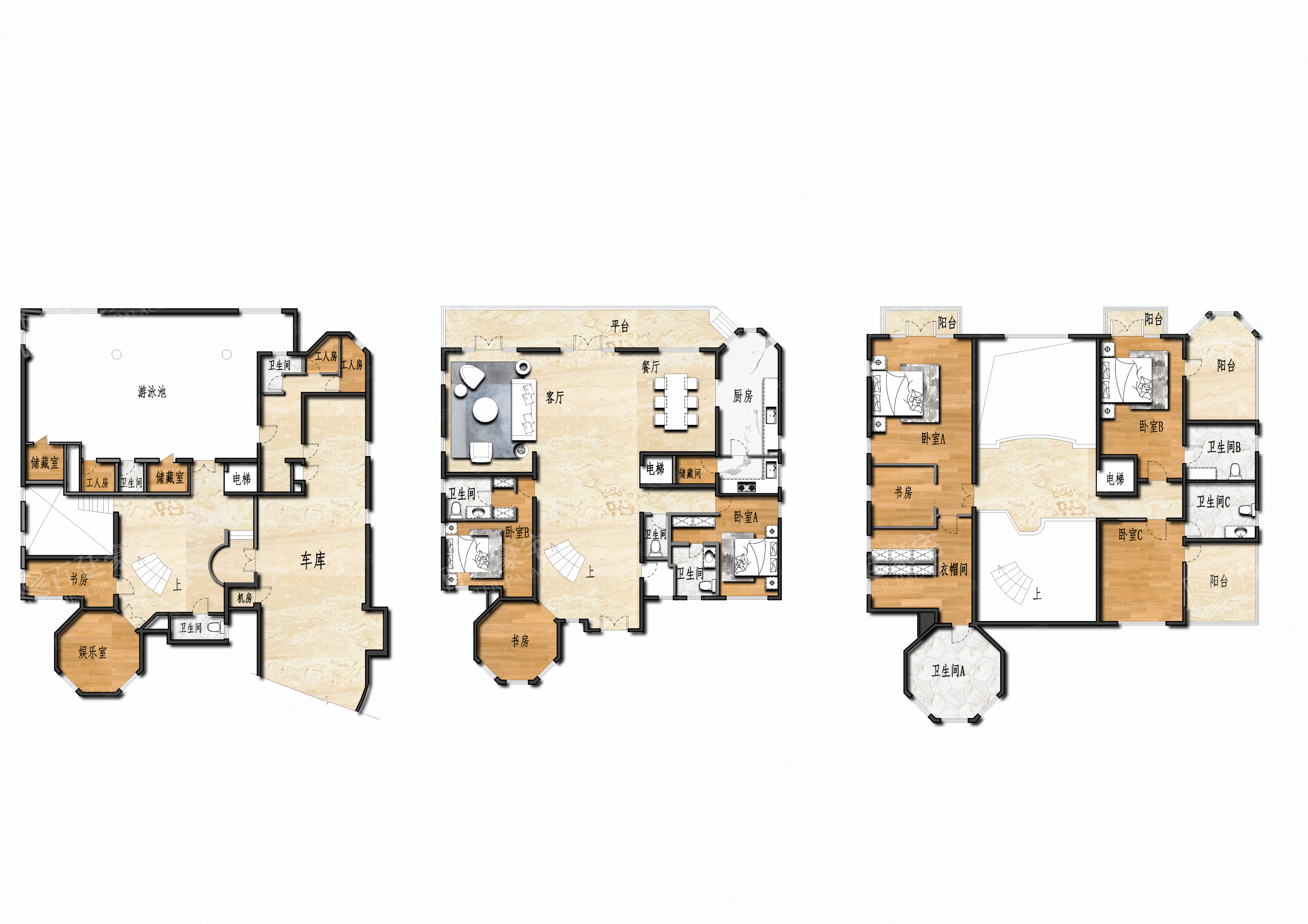 九间堂别墅5室2厅8卫521.36㎡南北21000万