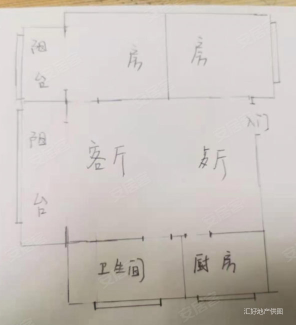 新月半岛外滩2室2厅1卫84㎡南北60.6万