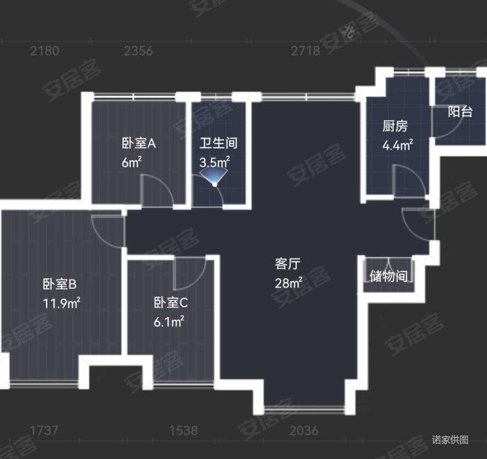 津南新城合安园3室1厅1卫89㎡南100.01万