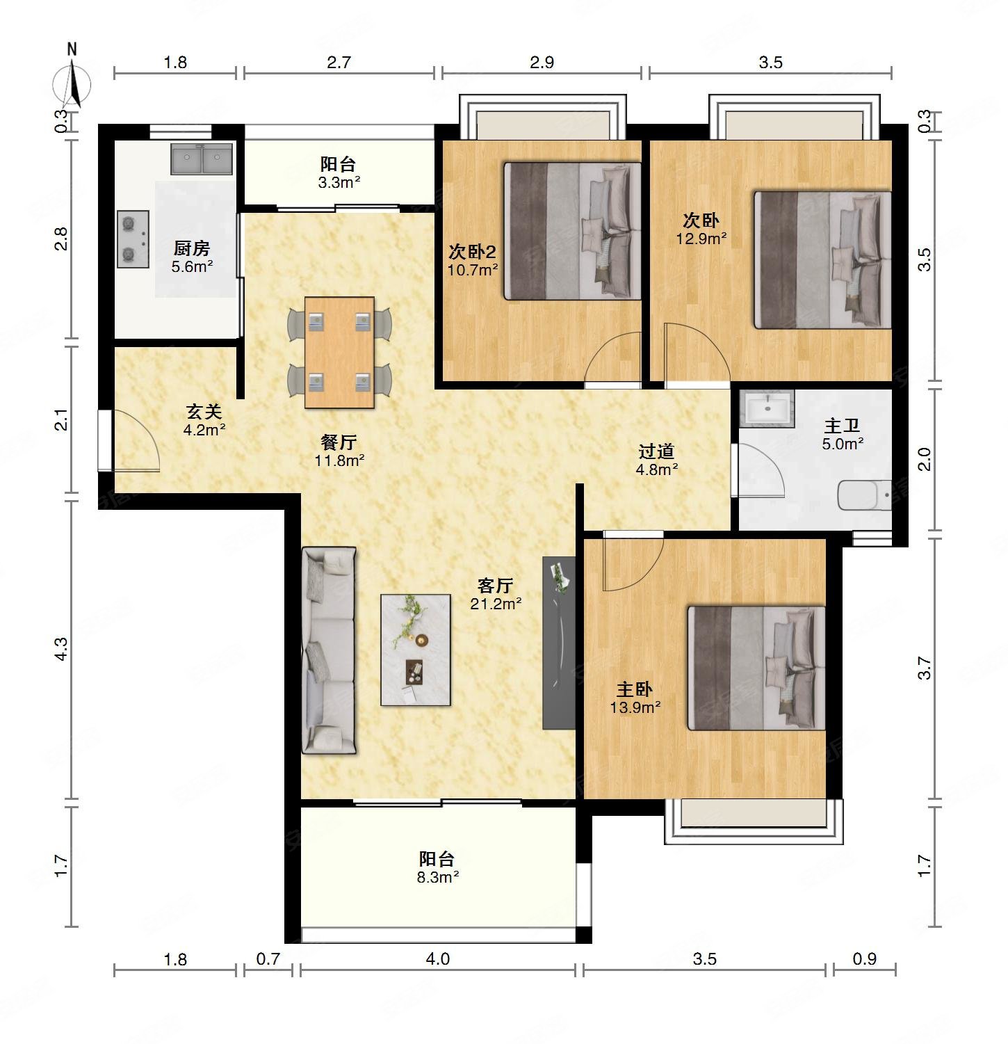 绿地新都会南北通透安静视野开阔
