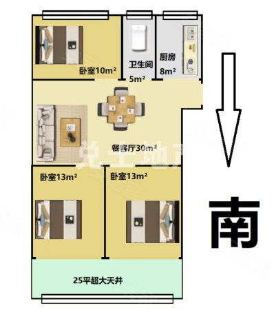 运光新村3室2厅1卫62.66㎡南北321万