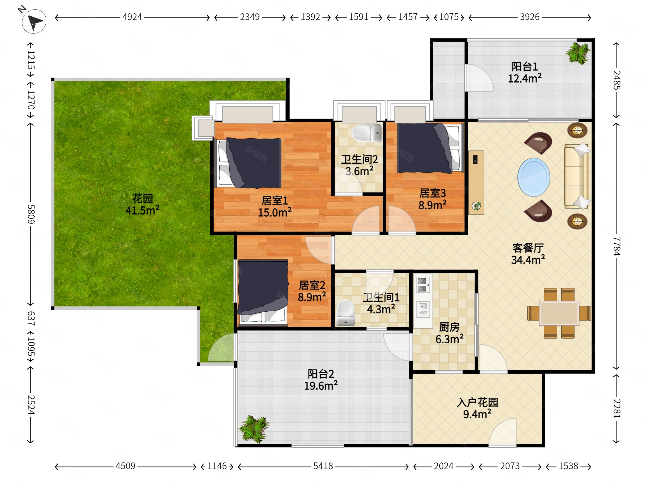 送2个大露台找我05珠江俊园大三房业主急卖看房方便