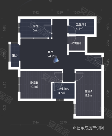 燕达首尔国际村2室2厅2卫91.53㎡南北58万