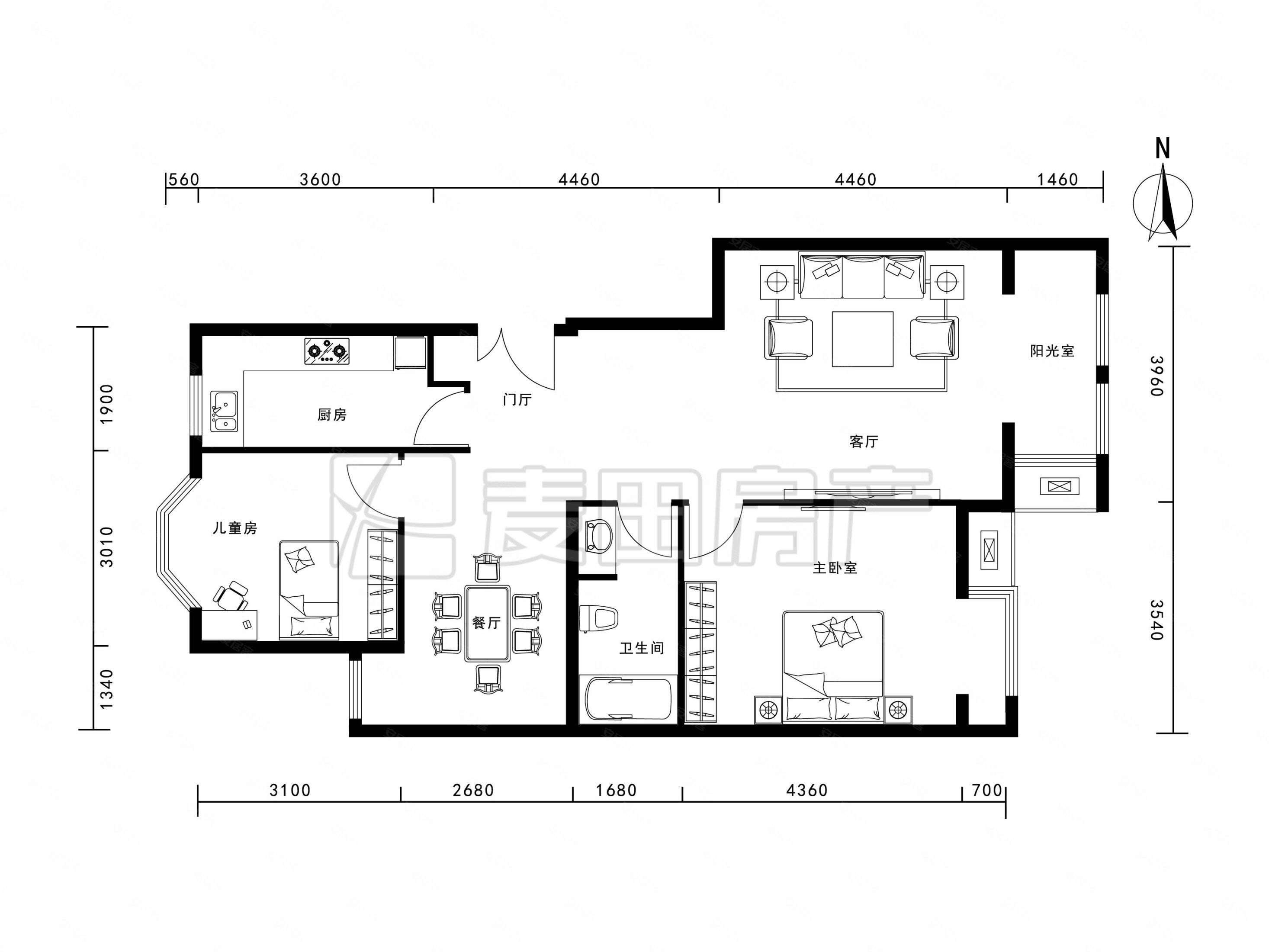 东西通透, 无浪费面积,可塑性强,中海城圣朝菲二手房,658万,2室2厅,1