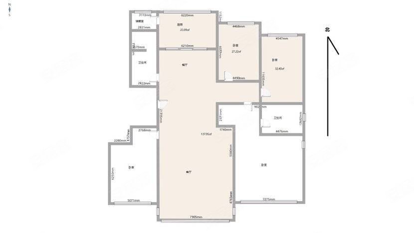 鑫通御园4室2厅2卫172㎡南北98万