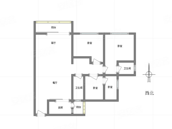 中国核建紫金一品(一期)3室2厅2卫114.62㎡南149.3万