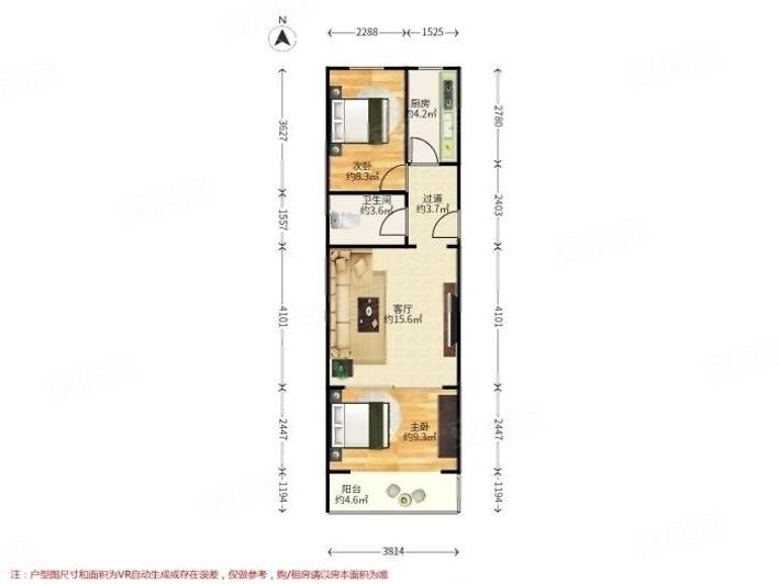 双裕小区(双裕花园东区)2室1厅1卫60㎡南北185万