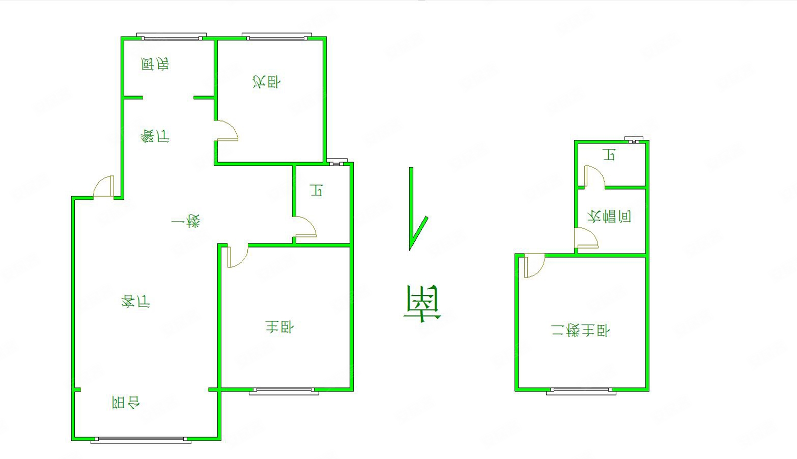 禹香苑3室2厅2卫142㎡南北68万