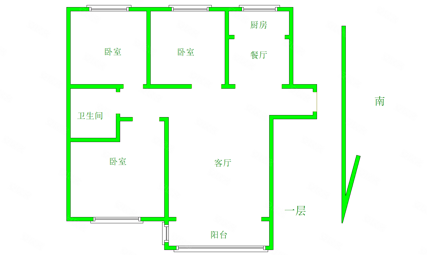 直接来看房子,建业定鼎府一期二手房,180万,3室2厅,2卫,214平米-洛阳