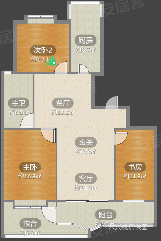 紫藤佳苑3室2厅2卫120.24㎡南北900万