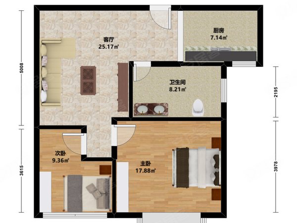 杭州滨江区政府湘云雅苑整租原户型湘云雅苑精装朝南两室民用水电银泰