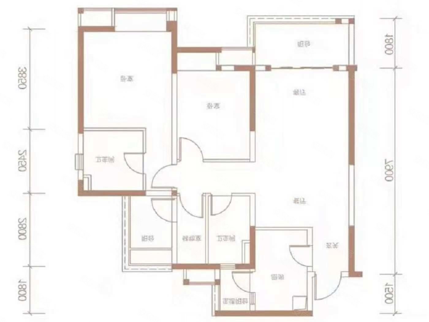 人居东城花汇3室2厅1卫92㎡南178万