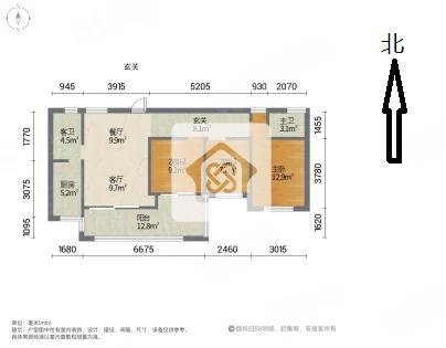 四化新城3室2厅2卫120㎡南北67万