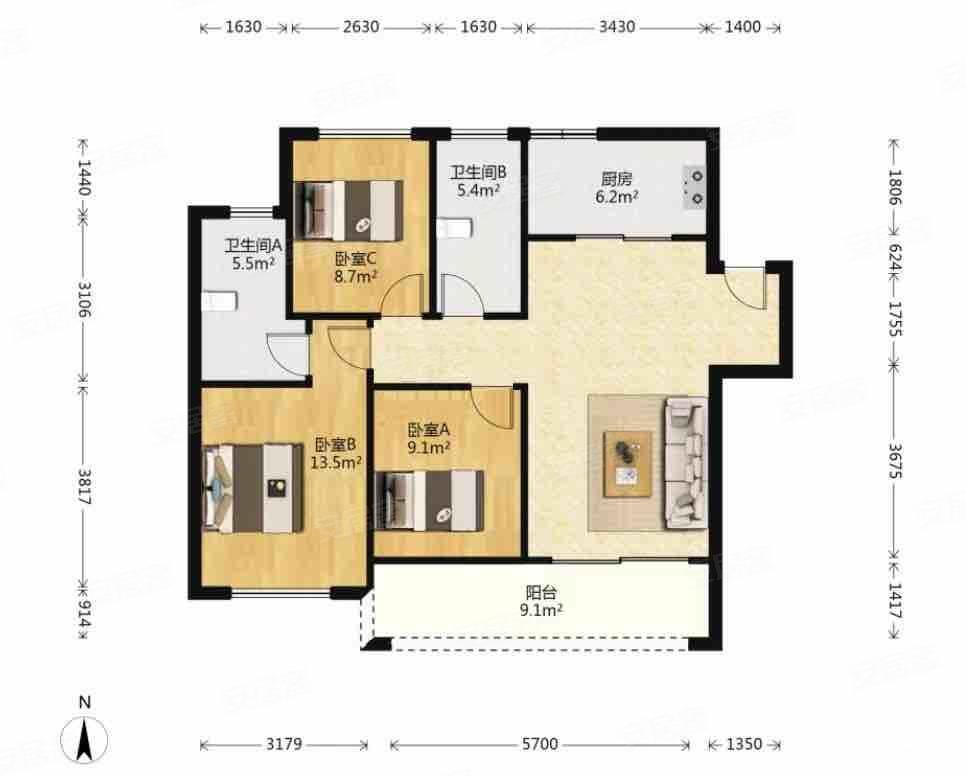 好楼层,好位置,堪比样板间,拎包入住,户型很好,华润江南府(北区)二手