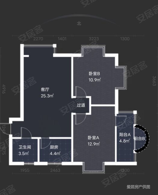 西城芳洲2室1厅1卫85.19㎡南93万